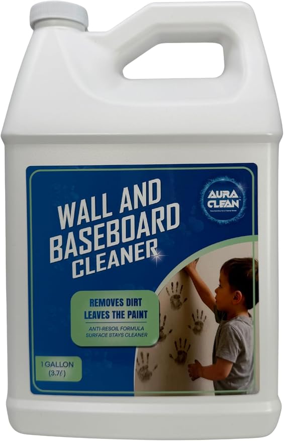 Wall & Baseboard Cleaner for Painted Walls, Cabinets, Doors & Trim | Non-Toxic, No-Rinse Spray | Anti-Resoil, Streak-Free Formula | Kid & Pet Safe | 128 oz (1 Gallon) | Made in USA