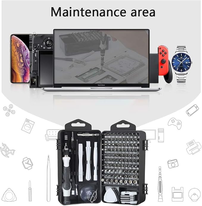 LIFEGOO Precision Screwdriver Set 138 in 1 Small Magnetic Screwdriver Set with Case, Electronic Repair Tool Kit for Computer, Laptop, iPhone, Cellphone Macbook, PC, PS5, Watch Camera Electronic