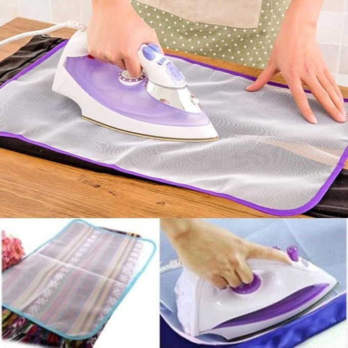 16x24 Heat-Resistant Ironing Mesh Pad - No Melt Scorch-Proof Fabric Protection for Home and Professional Ironing, Durable Pressing Cloth with Non-Stick Surface (Random Color)