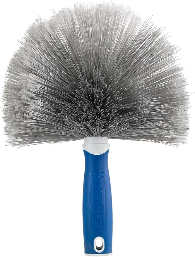 Unger Cobweb & Corner Duster – Dusters for Cleaning, Compatible with Telescopic Poles, Dusting Tools, Great for Ceilings, Moldings, HVAC & Floor Vents, and Corners, White/Black (Pack of 6)