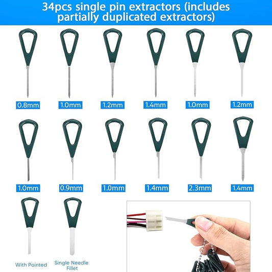 Terminal Removal Tool Kit 92 Pcs Depinning Tool Electrical Connector Pin Removal Tool Kit Pin Extractor Tool Set Wire Terminal Release Tool for Automotive Car Household Devices