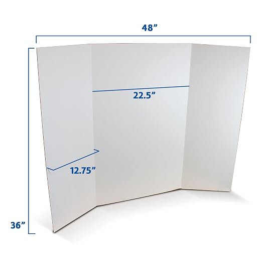 Flipside Products 36” x 48” Project Boards for Presentations, Science Fair, School Projects, Event Displays and Trifold Picture Board, Proudly Made in USA - Clay White - 10 Pack