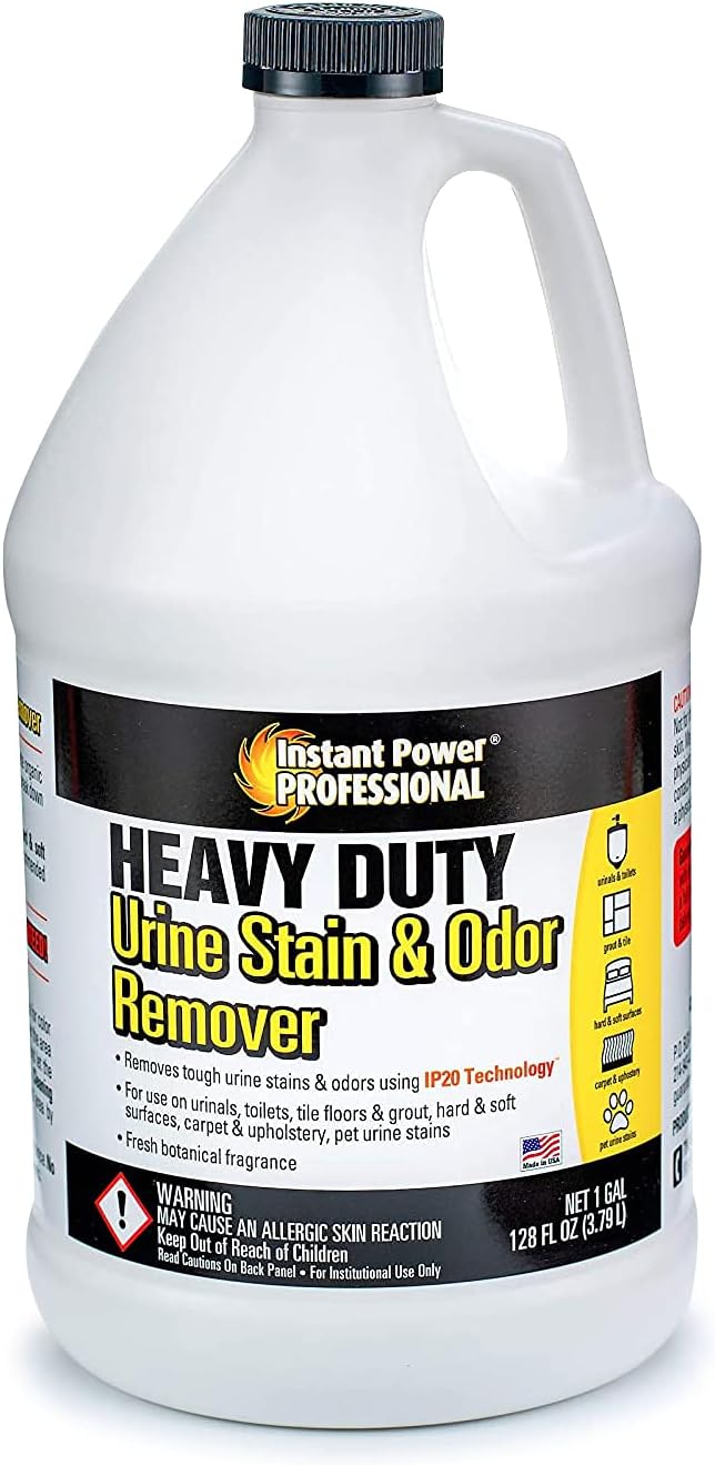 Instant Power Professional Enzyme Stain & Odor Remover, 1 Gal | Heavy-duty bio-enzymes break down organic matter & urine, works on carpet, fabric, vinyl, tile & grout, no harsh chemicals