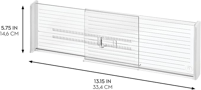 iDesign Expandable Deep Drawer Dividers, Set of 2, Clear | Kitchen, Dresser, Desk Drawers