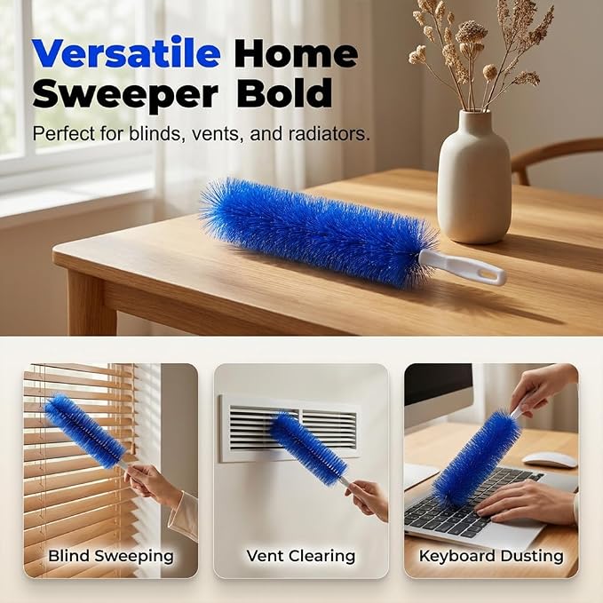 2026 New Bendable Microfiber Head Reusable Dust Remover | Fan Cleaner Brush, Flexible Dusting Brush Tool for Electric Fans Air Conditioning Ceiling Fan Blind Home Car Vents Curtain