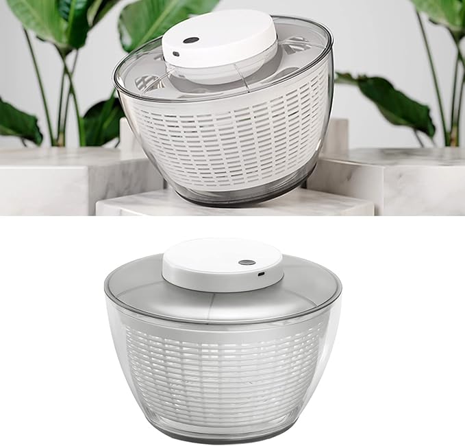 Fdit Vegetable Washer Dryer Drainer, Salad 500RPM Electric for Kitchen (6000ML 27x27x17cm/10.6x10.6x6.7in)