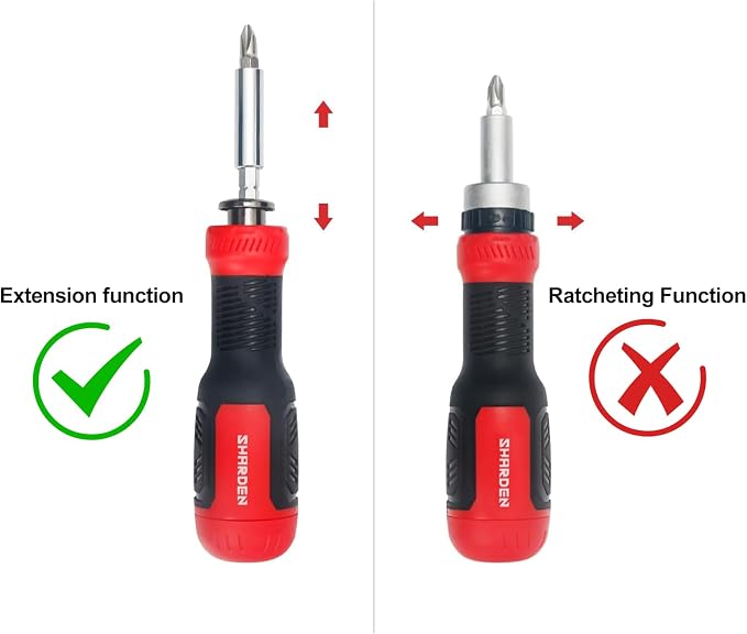 13-in-1 Multi Screw Driver, Adjustable Screwdriver Set Multitool | All in One with Torx Security, Phillips, Flat Head, Hex, Square, 1/4 Nut Driver, Outdoor, Daily Repair Kit, Portable Tools