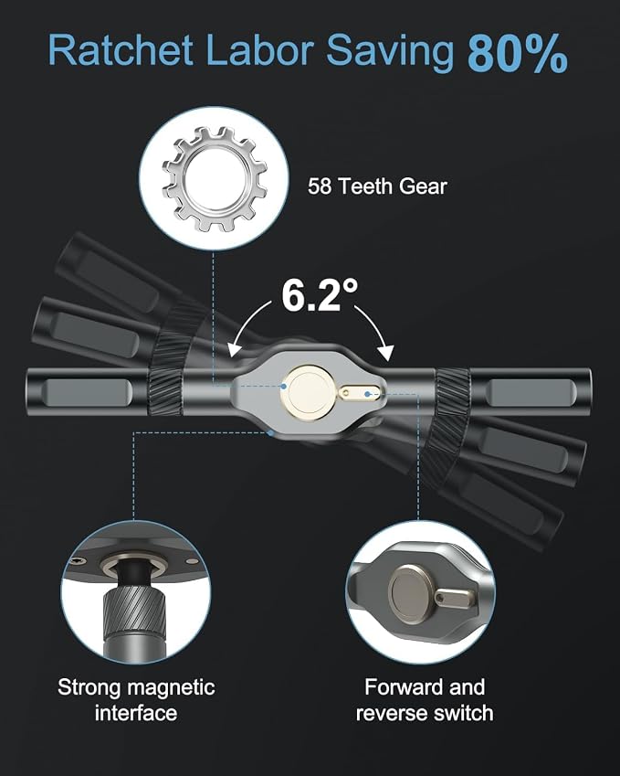 Upgraded 24 in 1 Ratchet Screwdriver Set, Magnetic Screwdriver Set, T Handle Multi Bit DIY Repair Tool Kit with Storage Case for Valentine's Day Gifts Furniture, Bicycle and DIY Free Combination