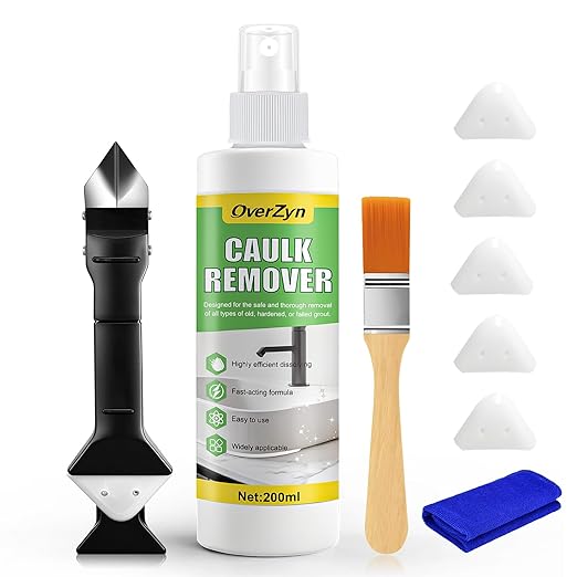 Caulk Remover, Powerful Penetration, Rapid Decomposition Surface,6.76 Oz | Suitable for Bathroom Kitchen Floor Window Caulk Remover, Surface Protection, Powerful Softening, No Damage, No Residue