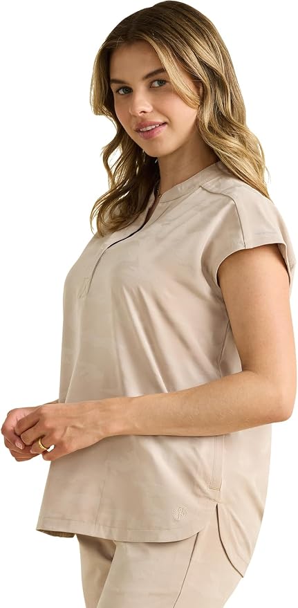 Healing Hands Purple Label Scrub Top for Women Modern Fit Tee | 2 Functional Pockets, Moisture Wicking Fabric, 360° Stretch, Quick Dry Performance, Back Yoke, Rounded Hem, Easy Care
