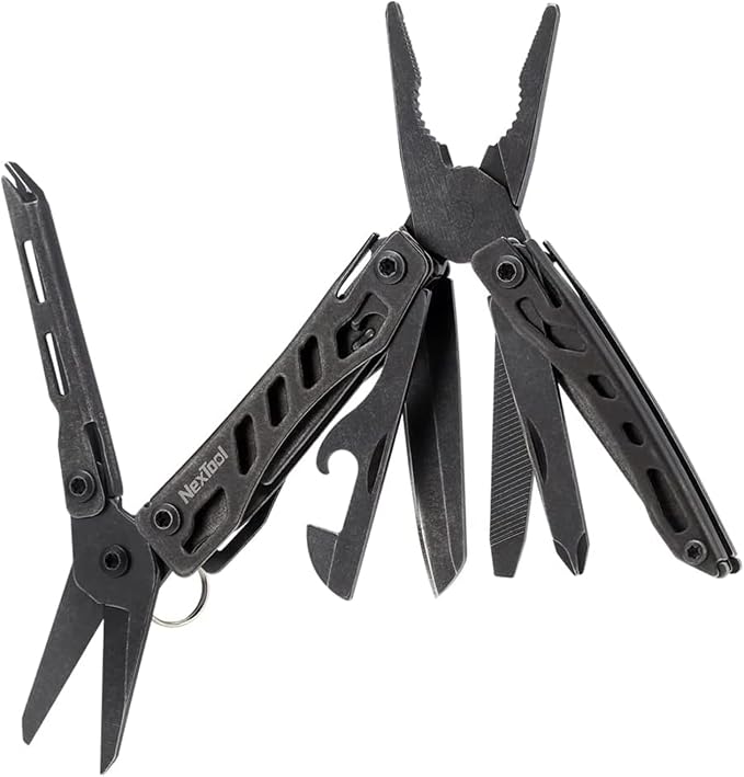 NexTool Mini Flagship EDC Keychain Multitool, Mini Pocket Knife (Dark) | 10-in-1 Multi Tool, 30Cr13 Full Size Scissors, EDC Fifth-Pocket Tool, Cool Gadgets for Men, Gifts for Men on Christimas