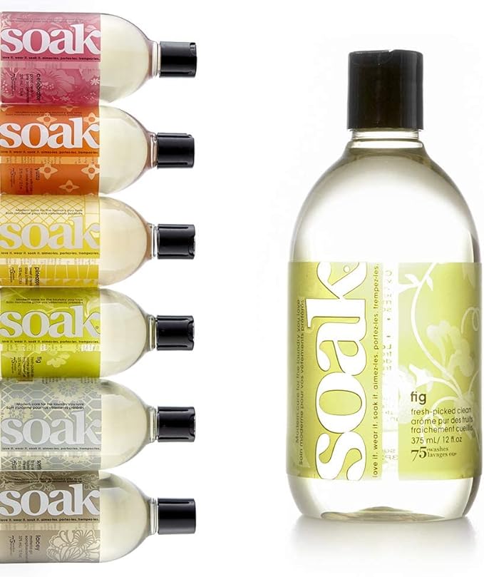 Soak Laundry Soap – No Rinse, Plant Derived Hand Wash Detergent - 375 ml / 12 fl. oz, 75+ Washes (Fig)