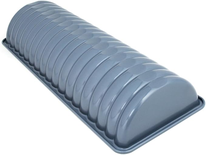 Fox Run Non-Stick Cake Pan, Rehrucken/Almond Cake Loaf Pan 4.75" x 12.25" | Long Cake Pan | Fluted Loaf Pan | Easy Release Nonstick Loaf Cake Pan | Baking Gadget | Yule Log & Almond Baking Tin