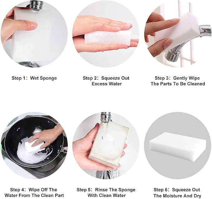 50 Pack Magic Cleaning Sponges Eraser,Multi-Functional Premium Melamine Sponge Foam Cleaning Pads,Dish,Household Cleaning Scrub Sponge for Kitchen,Furniture,Bathroom