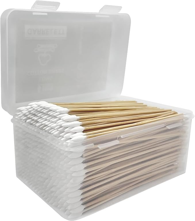 6 Inch Long Cotton Swabs, Pointed or Round Tips for Cleaning | Pointed, Round, and Mixed-Tip Cotton Swab Options with 6 Inch Wooden Handles for Firearm, Electronics, Craft, and Tasks