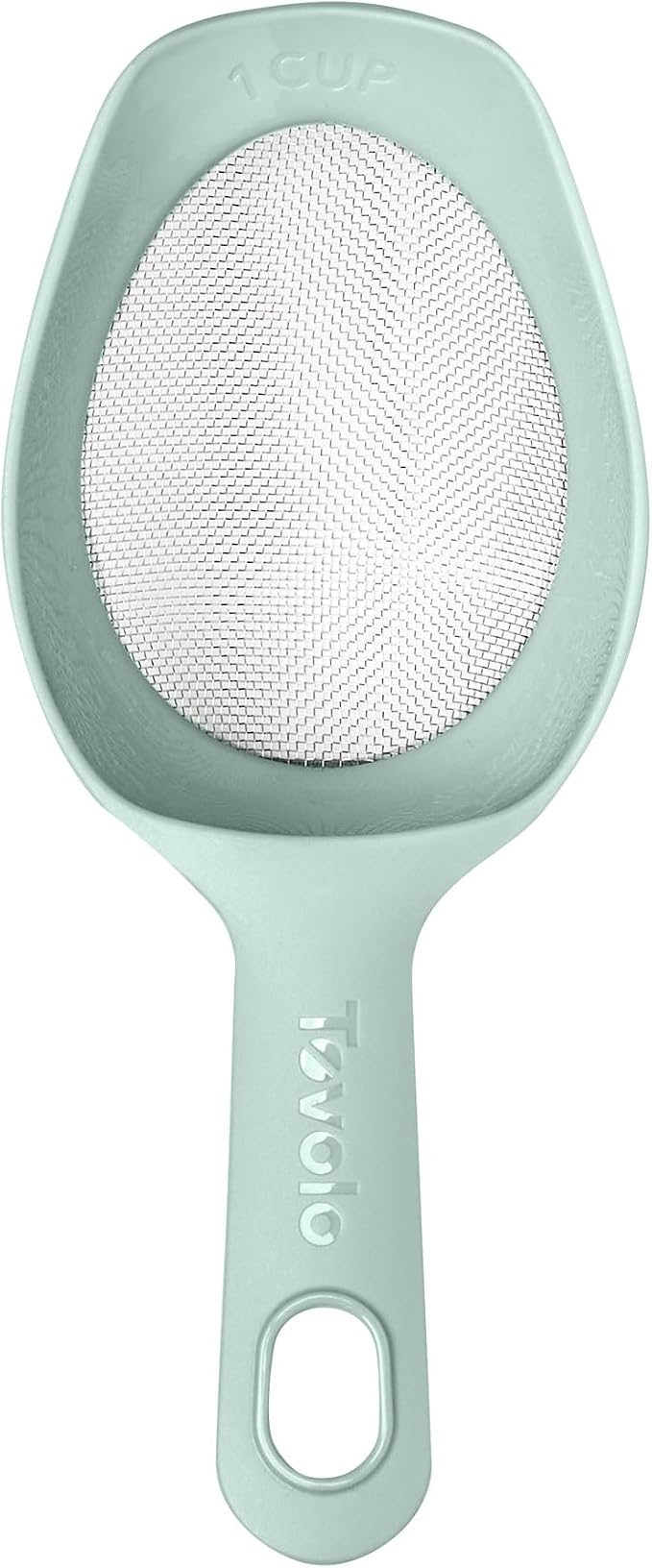 Tovolo Scoop & Sift Flour Sifter for Baking Dusting 1 Cup Fine 20 Mesh Sieve Flour Duster, Easy Scoop Dishwasher Safe Baking Powdered Sugar Flour Sifting Tool for Aerating Coating Dusting, Blue Haze