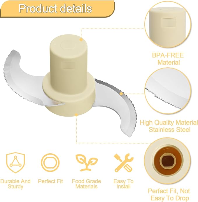 Ketofa DLC-001TXB Main Stainless Steel Chopping Blade,Compatible with Cuisinart 14 Cup DFP-14BCNY DFP-14BCNR DFP-14N etc Food Processor - Blade Chopper Replacement Parts for Cuisinart Food Processor