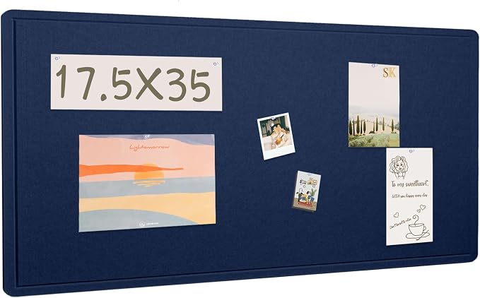 Felt Bulletin Board 35x18 inches, Decorative Pin Board for Home & Office | Cork Board Alternative for Wall with Push Pins, Display Mood Board for Photos, Notes & Reminders