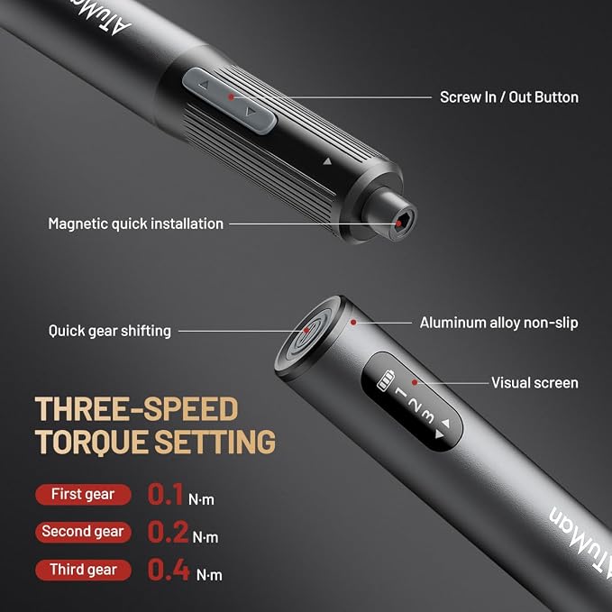 95 in 1 Precision Electric Screwdriver Set with 86 Magnetic Bits, 0.4N.m Torque, Visual Screen, 3-Gear Control & Magnetic Mat, Repair Tool Kit for iPhone, Laptop, Watch, Glasses
