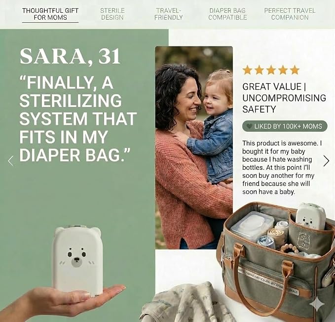 Travel Bottle Cleaner kit, 7in1 Baby Toddler Travel Essential Silicone Bottle Brush Set, Nipple, Drying Rack, Straw, & Breast Pump Cleaning, Soap Dispenser & Organizer Case, Gift Mom