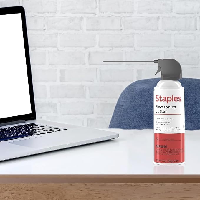 Staples Compressed Air Duster, 10 Oz Cans, 2-Pack | For cleaning electronics, keyboards, and office devices of dust and debris.
