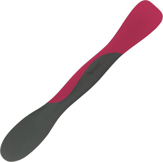 Tovolo Mini Scoop and Spread Tool for Kitchen Meal Prep Small Sandwich Spreader Spatula for Peanut Butter Jelly, Silicone BPA Free Dishwasher Safe Scooper Spreader, Charcoal Gray and Viva Magenta