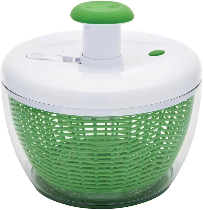 Large Salad Spinner with Lid, 6.6 Qt Capacity Pump Activated. Manual Vegetable Dryer with Double-Lock Handle, Quick and Easy Multi-Use Lettuce Spinner, Vegetable Dryer, Fruit Washer