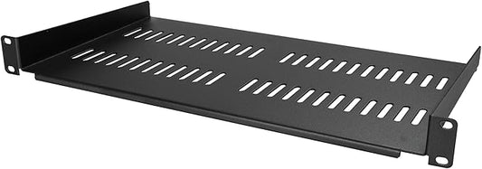StarTech.com 1U Server Rack Shelf - Vented Rack Mount Cantilever Tray for 19" Network Rack & Cabinet, 44lb/20kg, 10" Deep | Universal 19in fit, Network rack and cabinet, SPCC cold-rolled steel, Perforated airflow, Front-mounted tray