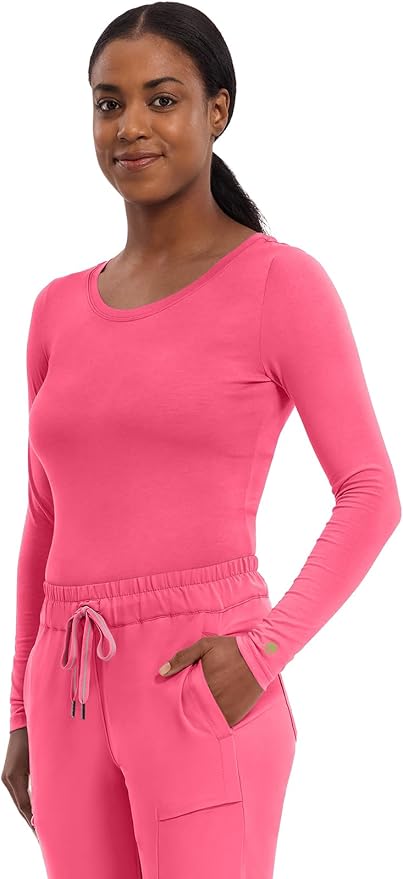 Healing Hands Underscrub Long Sleeve Women Knits Scrub Tops | Soft Cotton Blend Knit, Breathable Stretch Comfort, Machine Wash, Easy Care Fabric, Ideal For Layering Under Scrubs