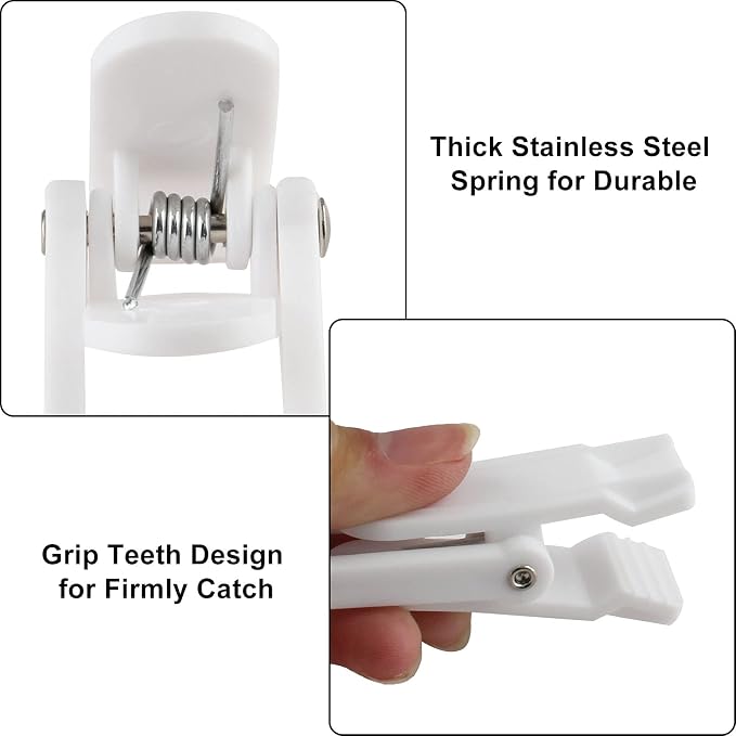 Jiozermi 20 PCS Laundry Hooks Clip, White Plastic | Plastic, Super Strong, Swivel Hooks, For Clothing Store Home Office & Workshop