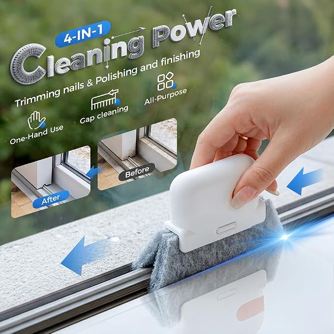 3PCS Magic Window Track Cleaner,2026 New Window Groove Cleaning Brush Tools Set Hand-held Cleaner Brushes Tools for Window lides Gaps,Sliding Door Track (Yellow 3PCS)