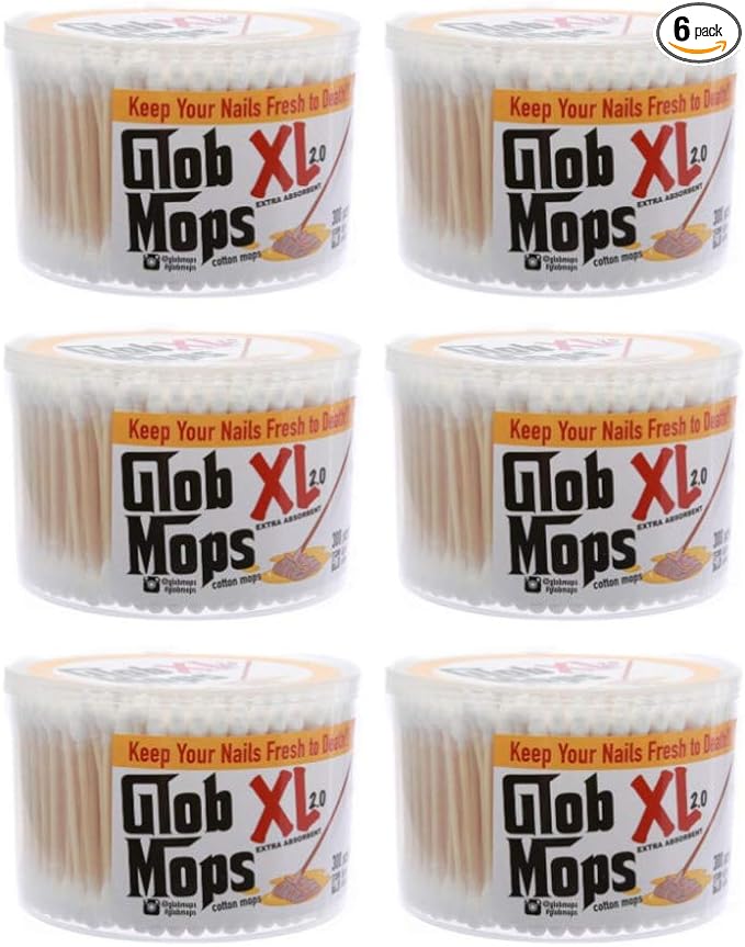 Glob Mops XL 2.0 Cotton Swabs 6-Pack Bundle | Extra Absorbent | Eco-Friendly | 1800 Total Mops