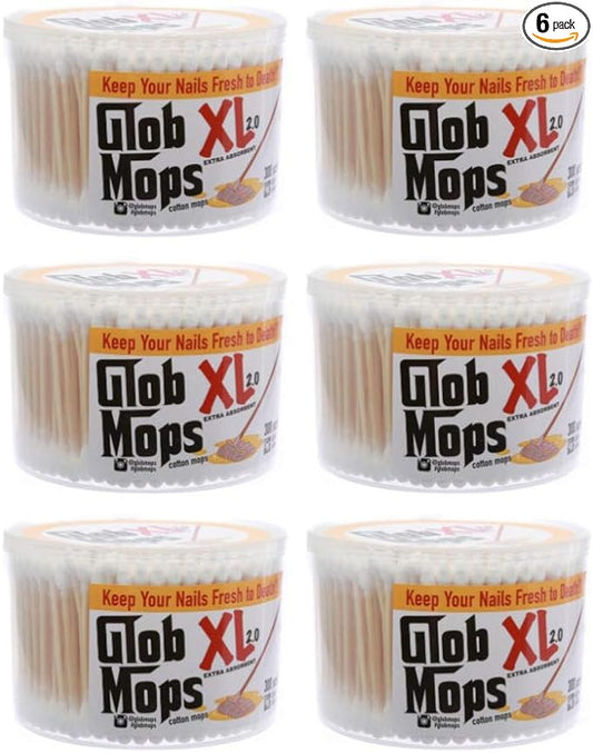 Glob Mops XL 2.0 Cotton Swabs 6-Pack Bundle | Extra Absorbent | Eco-Friendly | 1800 Total Mops