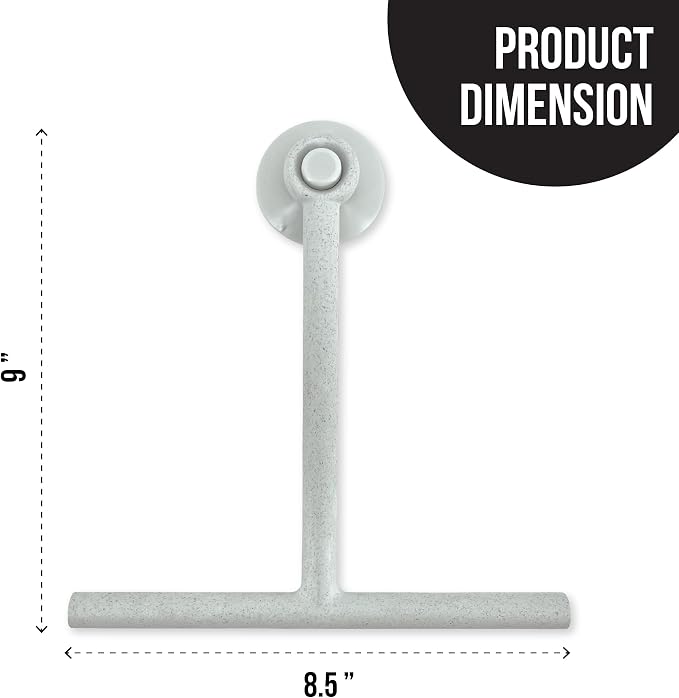 Splash Home Jasmine Eco-Friendly Shower Squeegee, Grey