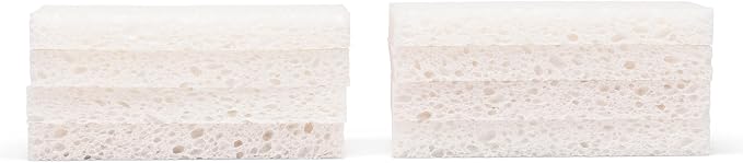 Full Circle 100% Plant-Based Cellulose Sponges – Pack of 8 – Plastic-Free, Natural Sponge, No Microplastics, Safe for Nonstick Cookware