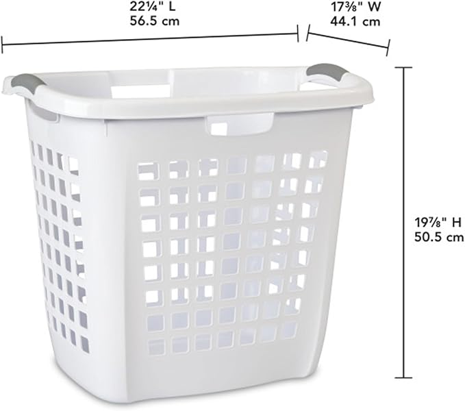 Sterilite Ultra™ Easy Carry Plastic Open Laundry Hamper, White, 4 Pack