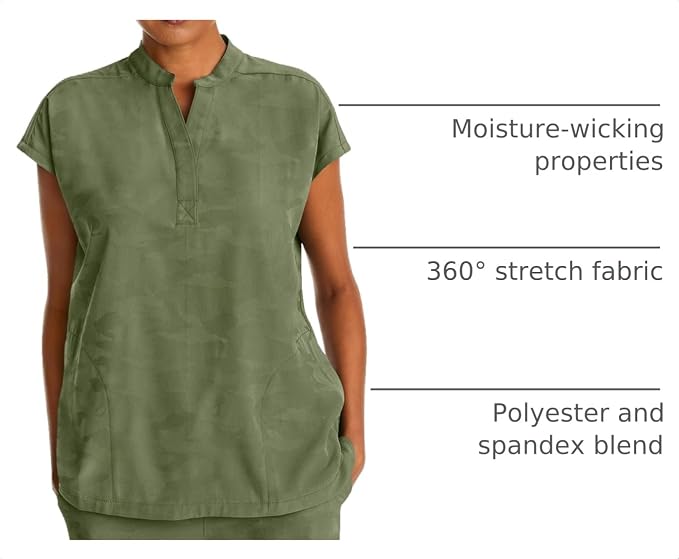 Healing Hands Purple Label Scrub Top for Women Modern Fit Tee | 2 Functional Pockets, Moisture Wicking Fabric, 360° Stretch, Quick Dry Performance, Back Yoke, Rounded Hem, Easy Care