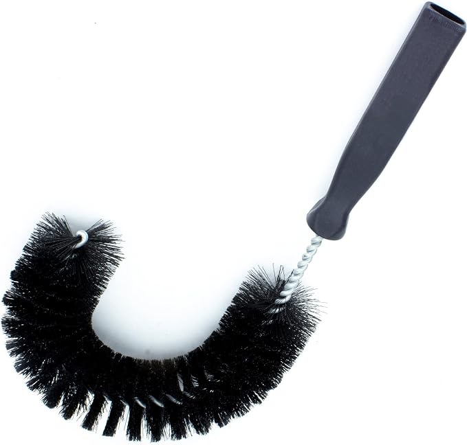 SPARTA Plastic Hook Dusting Brush, Clean-In-Place, Galvanized Wire with Threaded Hole for Dusting Surface of Curved Drains and Pipes, 11.5 Inch Length, Black, (Pack of 12)