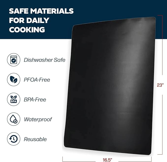 Cooks Innovations Non-Stick Oven Protector Mat, 3 Pack Heavy Duty Nonstick Oven Rack Liners to Protect Convection, Electric, Gas, & Microwave Ovens, BPA & PFOA Free Heat Resistant Baking Mat