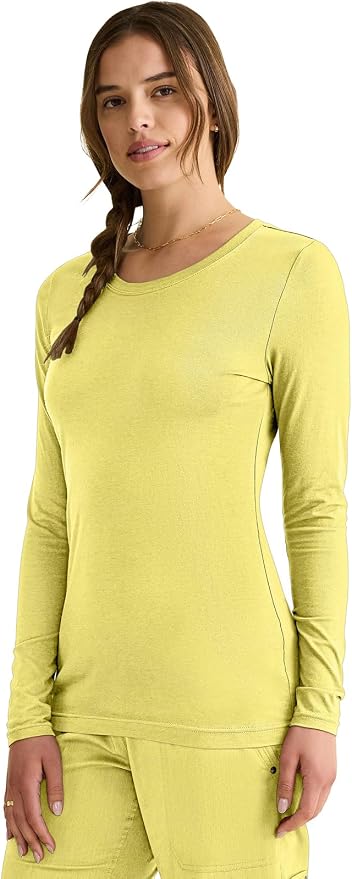 Healing Hands Underscrub Long Sleeve Women Knits Scrub Tops | Soft Cotton Blend Knit, Breathable Stretch Comfort, Machine Wash, Easy Care Fabric, Ideal For Layering Under Scrubs