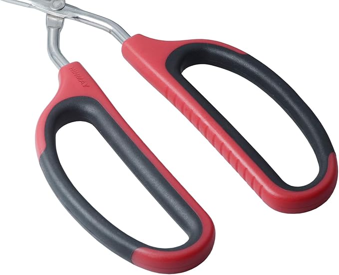 HINMAY Stainless Steel Scissor Tongs 11-Inch Heavy Duty Grilling Tongs, Set of 2