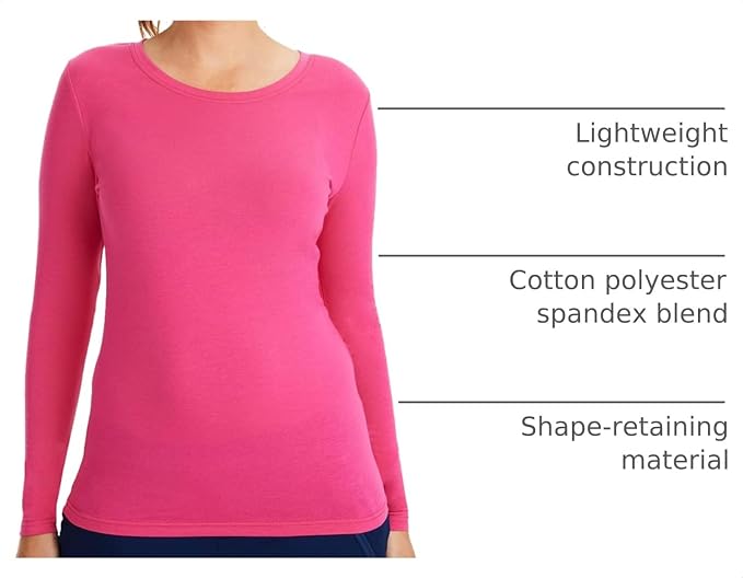 Healing Hands Underscrub Long Sleeve Women Knits Scrub Tops | Soft Cotton Blend Knit, Breathable Stretch Comfort, Machine Wash, Easy Care Fabric, Ideal For Layering Under Scrubs