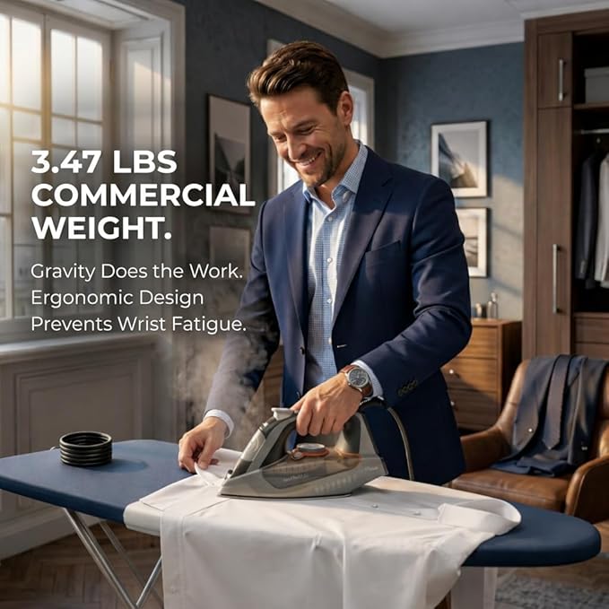 Bartnelli Pro Luxury Steam Iron for Clothes - 1700W Heavy-Duty Commercial Iron with Multi-Layer Ceramic Soleplate, Active Anti-Drip Technology, Smart 3-Way Auto Shut-Off & Precision Tip