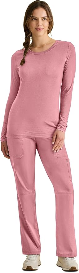 Healing Hands Underscrub Long Sleeve Women Knits Scrub Tops | Soft Cotton Blend Knit, Breathable Stretch Comfort, Machine Wash, Easy Care Fabric, Ideal For Layering Under Scrubs