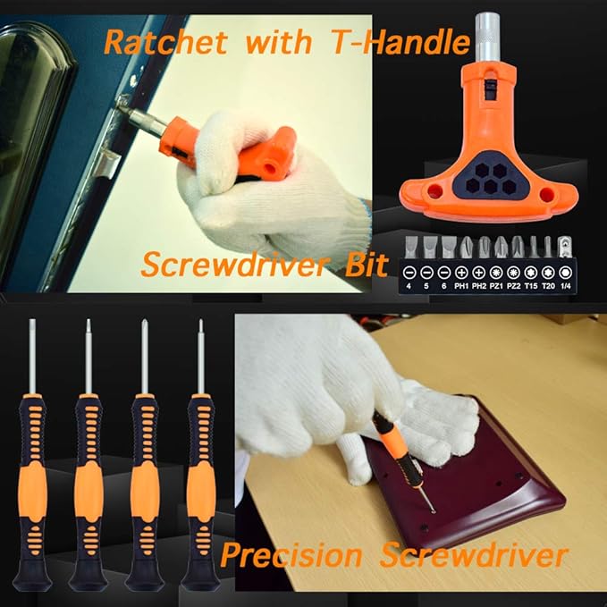 SOLUDE Tool Set,48-Piece Home Tool Kit for Men Women Homeowner,Household Basic Tool Set with Case for Home Maintenance and DIY Projects