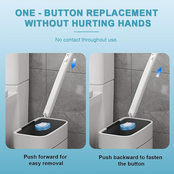 60-Pack Disposable Toilet Brush Refill Pads, Disposable Toilet Bowl Wand Refills, Toilet Cleaning Refills, Toilet Scrubber Refills, Brush Head Replacement for Toilet, Urinal, Bathtub & Wash Basin