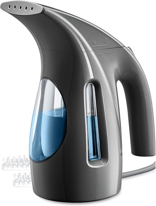 HiLIFE Steamer for Clothes, Portable Handheld Garment Wrinkle Remover, 240ml Big Capacity, 700W, Strong Penetrating Steam, for Home, Office and Travel, ONLY FOR 120V, Ink Black