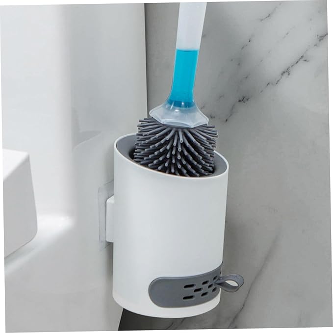 Silicone Toilet Cleaner Brush - Toilet Bowl Brush & Scrubber for Effortless Cleaning Bowl Holder Set, Silicone, and Holder Set