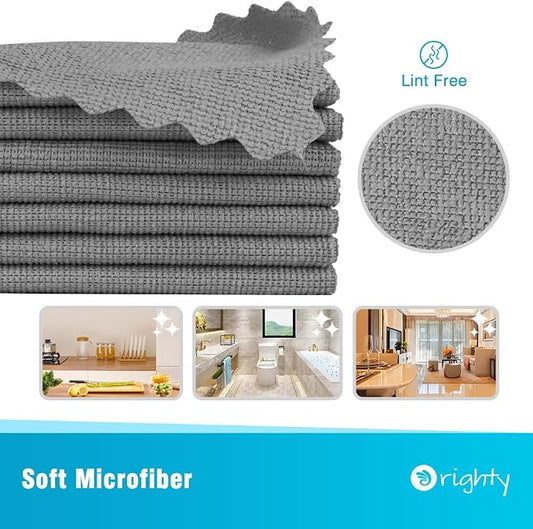 Orighty Microfiber Cleaning Cloth, 800 Pack Highly Absorbent Cleaning Rags, Household Cleaning Supplies, Reusable Microfiber Towels Lint Free Cloths for House, Kitchen, Car Care, 12x11 inch, Grey
