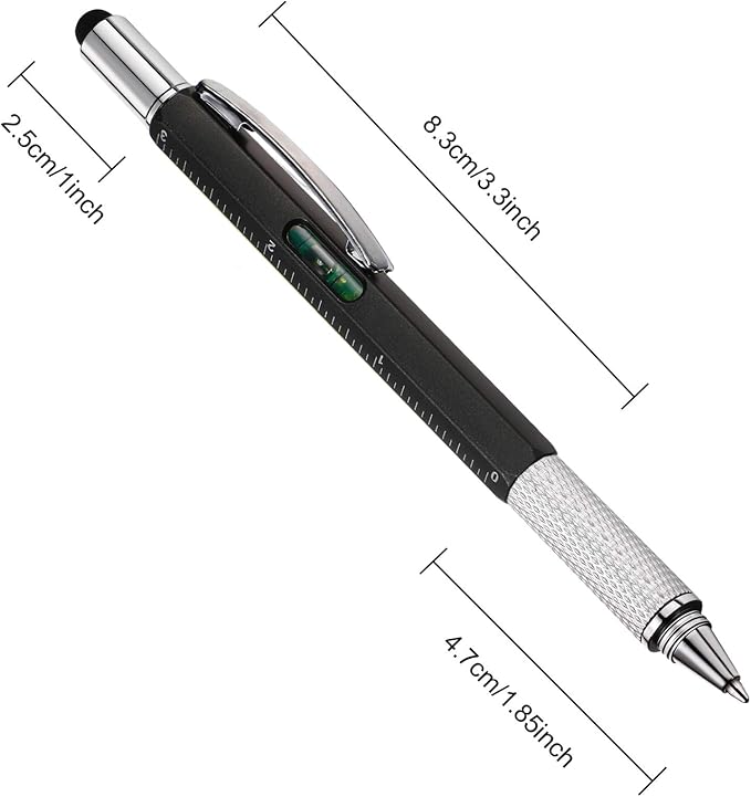 Zhanmai 16 Pcs Multi Tool Pens for Men, 6 in 1 Multitool Ballpoint Pen with Screwdriver Ruler Level Stylus Refills, Bulk Gifts for Employees Office Gadget Supplies Birthday Christmas Stocking Stuffers